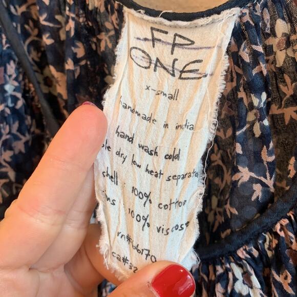 Free People One Floral Blouse XS - Picture 4 of 6
